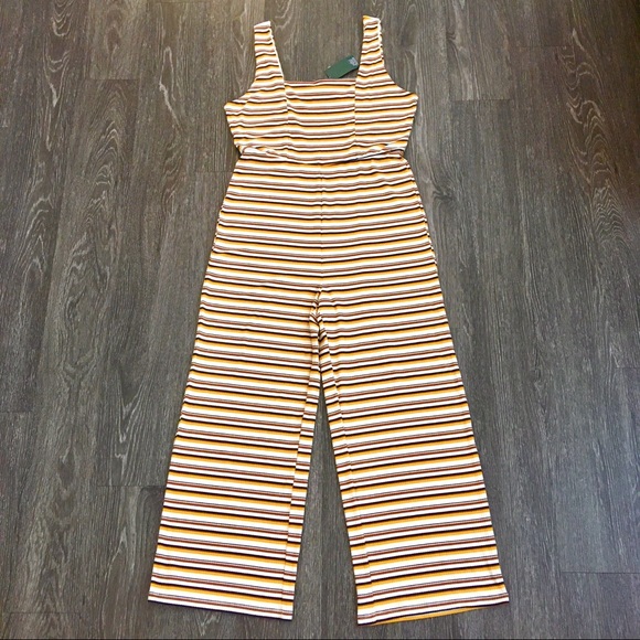 wild fable Pants - NWOT Wild Fable yellow stripe square neck jumpsuit
